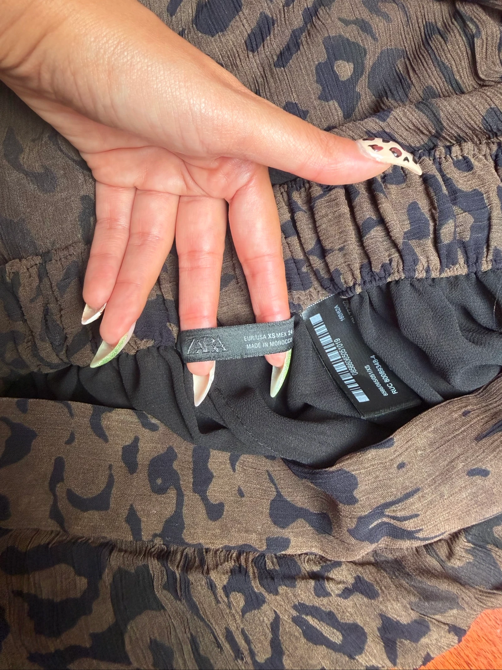 caqui luipaardprint broek Zara – photo 5